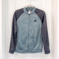Adidas Jackets & Coats | Adidas Teal Gray Floral Track Jacket Size Small | Color: Blue/Green | Size: S