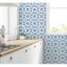 George Oliver Grega Geometric Vinyl Canvas Peel & Stick Wallpaper Panel Vinyl in Blue/White | 24 W in | Wayfair 0F01A845A0314656A7797DDF9E7DB45C