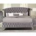 Rosdorf Park Malin Tufted Platform Bed Upholstered/Velvet in Gray | 66 H x 104 W x 91.75 D in | Wayfair D143B6874A80482192CB240223629E69