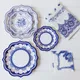 Assiettes en papier porcelaine bleu et blanc style chinois floral rétro Assiettes de fête Assiette