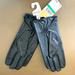 Michael Kors Accessories | New Michael Kors Leather Logo Dome Button Gloves | Color: Black | Size: Os