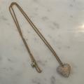 J. Crew Jewelry | Jcrew Gold Pave Heart Necklace | Color: Gold | Size: 16” Drop