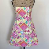 Lilly Pulitzer Dresses | Lilly Pulitzer Strapless Colorful Dress Size 4 | Color: Pink/Yellow | Size: 4