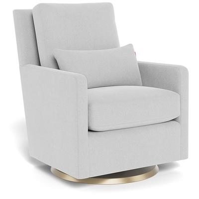 Monte Design Como Glider - Gold Swivel Base / Heathered Ash Performance Fabric