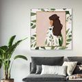 Art Remedy Fashion & Glam Palette of Foliage Hairstyles - Graphic Art Print Canvas in Brown/Green/White | 40.5" H x 40.5" W x 1.5" D | Wayfair