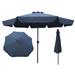 Arlmont & Co. 10Ft Sansone Market Table Round Umbrella Outdoor Garden Umbrellas w/ Crank & Push Button Tilt For Pool Shade Outside in Gray | Wayfair