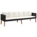 VidaXL 3-Seater Patio Sofa w/ Cushions Poly Rattan Wicker/Rattan in Black | 23.6 H x 85.8 W x 26.4 D in | Wayfair 310214