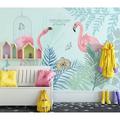 GK Wall Design Flamingo Banana Leaves Tropical Removable Textured Wallpaper Non-Woven | 112 W in | Wayfair GKWP000346W112H75