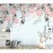 GK Wall Design Vintage Pink Vine Flower Pink Blossom Retro Removable Textured Wallpaper Non-Woven in Gray | 55 W in | Wayfair GKWP000391W55H35