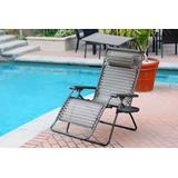 Oversized Zero Gravity Chair With Sunshade And Drink Tray - Black And Tan- Jeco Wholesale GC10