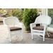 White Wicker Chair With Brown Cushion - Set Of 2- Jeco Wholesale W00206-C_2-FS007-CS
