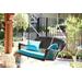 Espresso Resin Wicker Porch Swing With Sky Blue Cushion- Jeco Wholesale W00202S-A-FS027