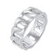 Kuzzoi Solid men's ring (8 mm) in curb design, polished band ring for men made of 925 sterling silver, ring in chunky chain look, ring size 54-66, 0611842020 silver