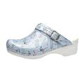 Sanita | Animal Zebra | Open Clog | Original Handmade for Women | Anatomically Shaped Footbed in Soft Foam | Heel Strap | Blue | UK 4