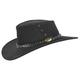 Jacaru Black Bovine Leather Australian Made Bush Hat. Handmade. Sent from Australia (Medium/Large)