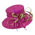 Caprilite Fuchsia Hot Pink and Lime Green Large Queen Brim Hat Occasion Hatinator Fascinator Weddings Formal