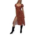 French Connection Women's AMELI DRP PF SLV FLL LNG Dress Casual, Desert Rose Multi, Large