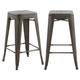 Tabouret pour îlot central 66 cm en métal gris mat (lot de 2)