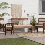 Winston Porter Tournesol 3 Piece Sofa Seating Group w/ Cushions Wood/Natural Hardwoods in Brown/White | Outdoor Furniture | Wayfair