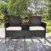 Winston Porter Aciano Seating Group w/ Cushions Synthetic Wicker/All - Weather Wicker/Wicker/Rattan in White | Outdoor Furniture | Wayfair