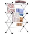 Apstour Clothes Airer, Clothes Dryer- Drying Rack Extra Large 3 Tier Clothes Drying Rail, Collapsible Clothes Drying Laundry Rack, Foldable Drying Laundry Rack, Portable Clothes Horse