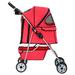 BestPet Pet Stroller Cat Dog Cage Stroller Travel Folding Carrier in Red/Black | 38.6 H x 17.5 W x 33 D in | Wayfair BP-S04T-RED