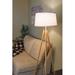 George Oliver Daviya 60.5 Mid Century Modern Tripod LED Floor Lamp + Energy Efficient 10.5W Bulb, White Fabric Shade | Wayfair