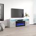 Brayden Studio® Aiyahna TV Stand for TVs up to 70" w/ Electric Fireplace Included Wood in White | 19.4 H in | Wayfair