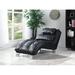 Brayden Studio® Claretta Leatherette Tufted Faux Leather Armless Chaise Lounge Faux Leather/Wood in Black | 32 H x 29.5 W x 66.5 D in | Wayfair