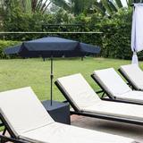 Arlmont & Co. Theisen Round Outdoor Patio Umbrella 10 Feet (3 Meters), w/ Flaps, 8 Ribs, w/ Tilt, w/ Crank, No Base, Coffee | Wayfair