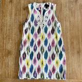 J. Crew Dresses | J. Crew Watercolor Ikat Linen Shift Dress | Color: Blue/Red | Size: 8