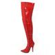 Bismaa Womens Ladies Sexy Thigh High Kinky Fetish Over The Knee Stiletto Heel Full Side Zip Boots Size UK 3-12 (11 UK, Red Patent)