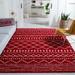 Red/White 110 x 79 x 1.61 in Indoor Area Rug - Union Rustic Goncalves Southwestern Red Area Rug Polypropylene | 110 H x 79 W x 1.61 D in | Wayfair