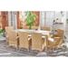 Safavieh Hailee Rectangular 8 - Person 76.8" Long Outdoor Dining Set Glass, Wicker in Brown | Wayfair PAT7704D-4BX