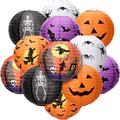 12 Stück Halloween Papierlaternen Halloween Hängende Laternen Dekorative Kürbis Laterne Spinne Fledermaus Skelett Laterne für Halloween Party Decor, 8 Zoll