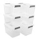 Bringer 10 L Plastic Storage Box, Set of 6 Clear Plastic Storage Latching Box