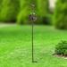 Exhart Kinetic Lotus w/ Bird Spinner Garden Stake, 8 by 42.5 Inches Glass/Metal, Size 42.13 H x 7.87 W x 6.69 D in | Wayfair 19637-RS