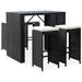 Latitude Run® Patio Bar Set Outdoor Bar Table & Stools Poly Rattan & Glass Wicker/Rattan in Black | 47.2 W x 31.5 D in | Wayfair