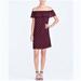 J. Crew Dresses | J. Crew Off Shoulder Dress W/ Flocked Polka Dots | Color: Purple/Red | Size: 4