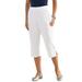 Plus Size Women's Soft Knit Capri Pant by Roaman's in White (Size 5X)