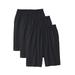 Men's Big & Tall Lightweight Extra Long Shorts 3-Pack by KingSize in Black (Size L)