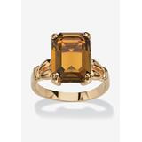 Women's Yellow Gold Plated Simulated Birthstone Ring by PalmBeach Jewelry in November (Size 5)