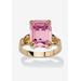 Women's Yellow Gold Plated Simulated Birthstone Ring by PalmBeach Jewelry in June (Size 9)