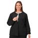 Plus Size Women's Jockey Scrubs Women's Snap to it Warm-Up Jacket by Jockey Encompass Scrubs in Black (Size M(10-12))