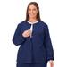 Plus Size Women's Jockey Scrubs Women's Snap to it Warm-Up Jacket by Jockey Encompass Scrubs in New Navy (Size 2X(20W-22W))