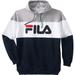 Men's Big & Tall FILA® Colorblock Fleece Hoodie by FILA in Heather Grey White Black (Size 4XLT)