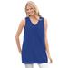 Plus Size Women's Perfect Sleeveless Shirred V-Neck Tunic by Woman Within in Ultra Blue (Size 5X)