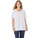 Plus Size Women's Suprema® Ultra-Soft Scoopneck Tee by Catherines in White (Size 0XWP)