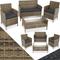 Tectake - Set da giardino in rattan Madeira - arredo giardino, mobili da giardino, salotto da