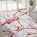 Gray/Red 120 x 96 x 0.39 in Area Rug - Wade Logan® Robeson Abstract Gray Area Rug Polyester/Polypropylene | 120 H x 96 W x 0.39 D in | Wayfair